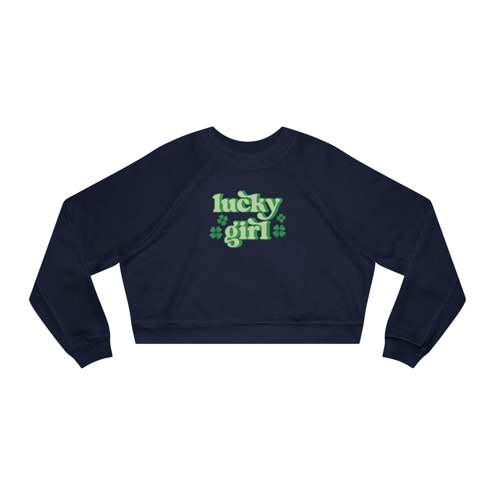 Lucky Girl Cropped Fleece Crewneck