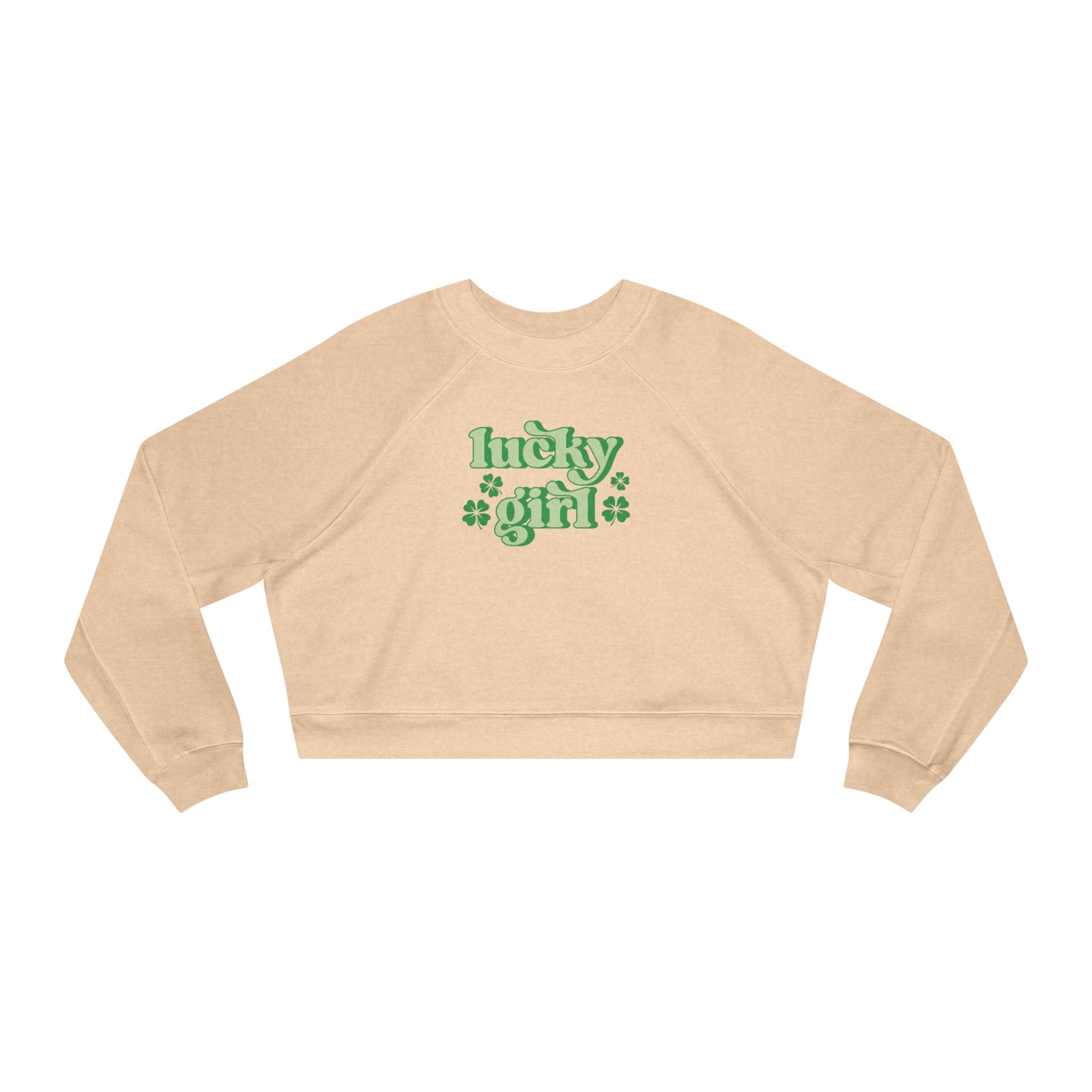 Lucky Girl Cropped Fleece Crewneck