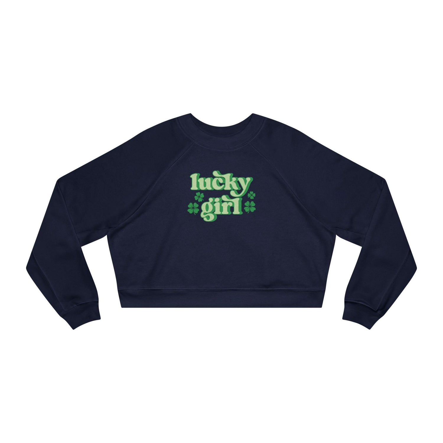 Lucky Girl Cropped Fleece Crewneck