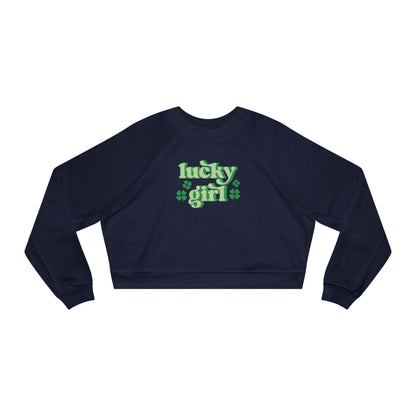 Lucky Girl Cropped Fleece Crewneck