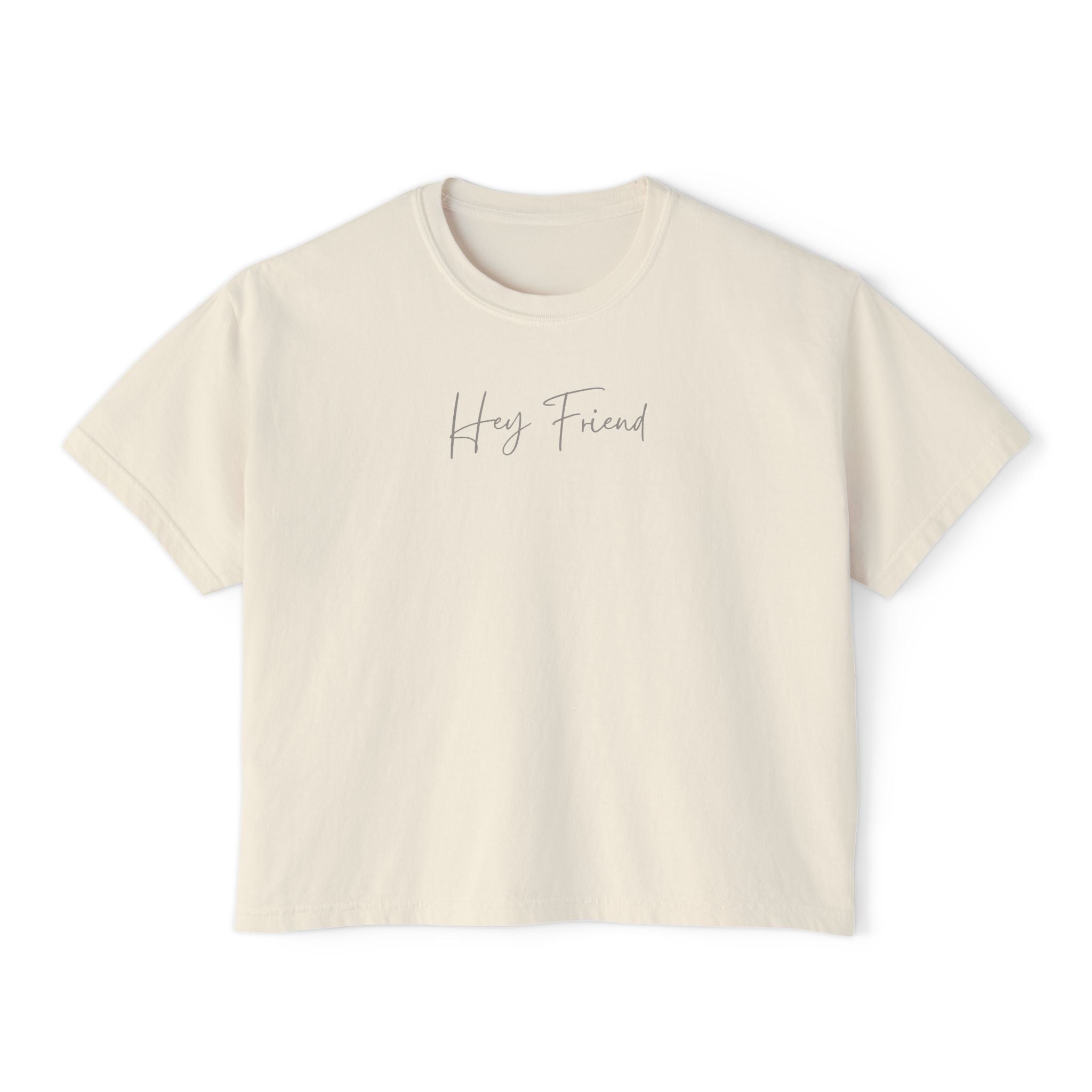 Hey Friend Cropped Boxy Tee