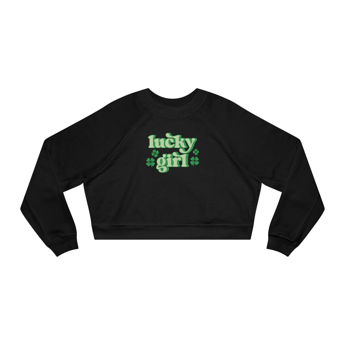 Lucky Girl Cropped Fleece Crewneck