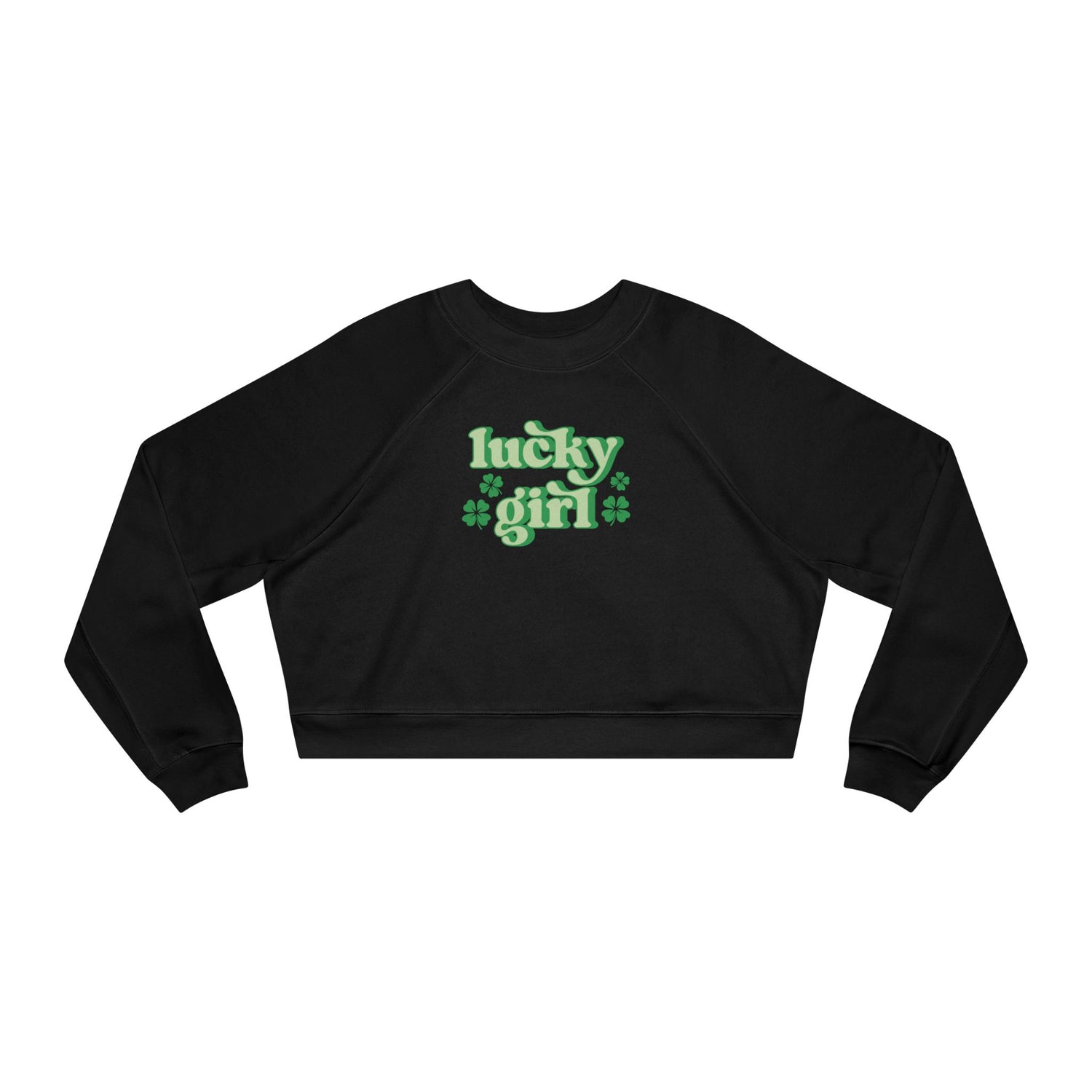 Lucky Girl Cropped Fleece Crewneck