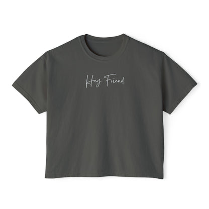 Hey Friend Cropped Boxy Tee