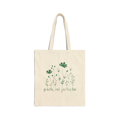 Growth, Not Perfection Cotton Canvas Tote Bag