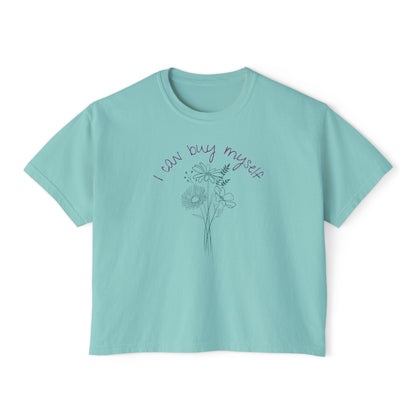 I Can Buy Myself Flowers Cropped Boxy Tee