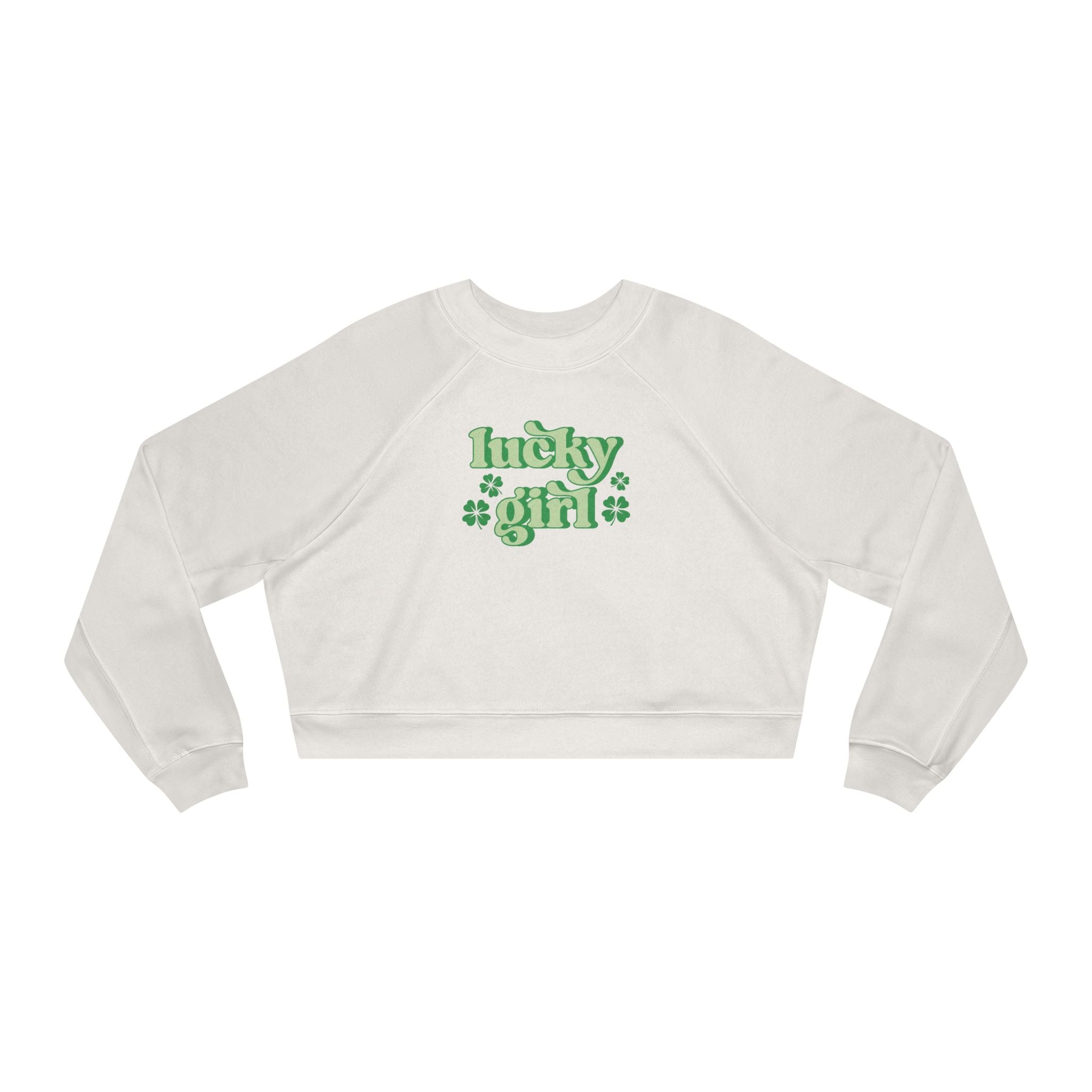 Lucky Girl Cropped Fleece Crewneck