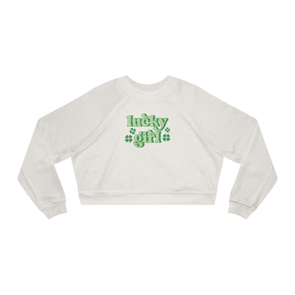 Lucky Girl Cropped Fleece Crewneck